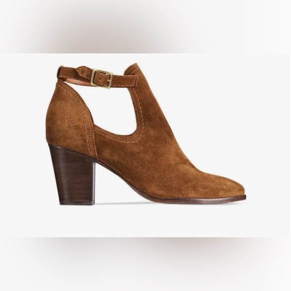 Frye Women’s Meghan Suede Chestnut Cutout Ankle Booties. - Picture 1 of 12
